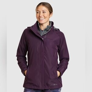 Eddie Bauer Packable Rain Jacket - Size Small - Purple